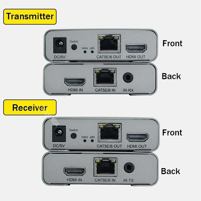 4K 60Hz 60M HDMI Extender over Single Rj45 Cat5e/6 Cable 1080P 120M HDMI Ethernet Extender Support Cascade Connection Extension