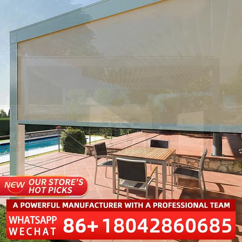 

Outdoor Patio Weatherproof Solar Shade Structure for Garden Backyard Balcony pergola