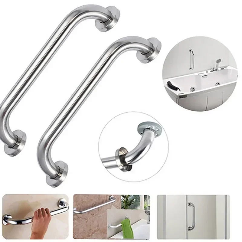 Rail Stainless steel Silver Handgrip Support Grip 300/400/500mm Shower Bathroom Safety Hand Towel Catch Useful