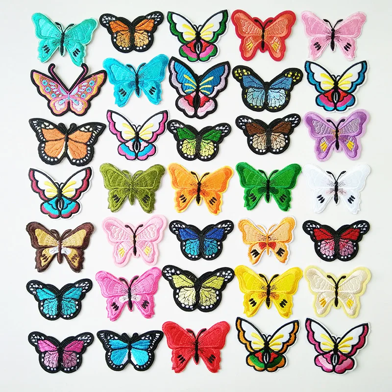 37 Color Butterfly Embroidery Patches for Clothing Patch Iron on Patches for Children\'s Clothes Sports Shoes Patch Embroidered