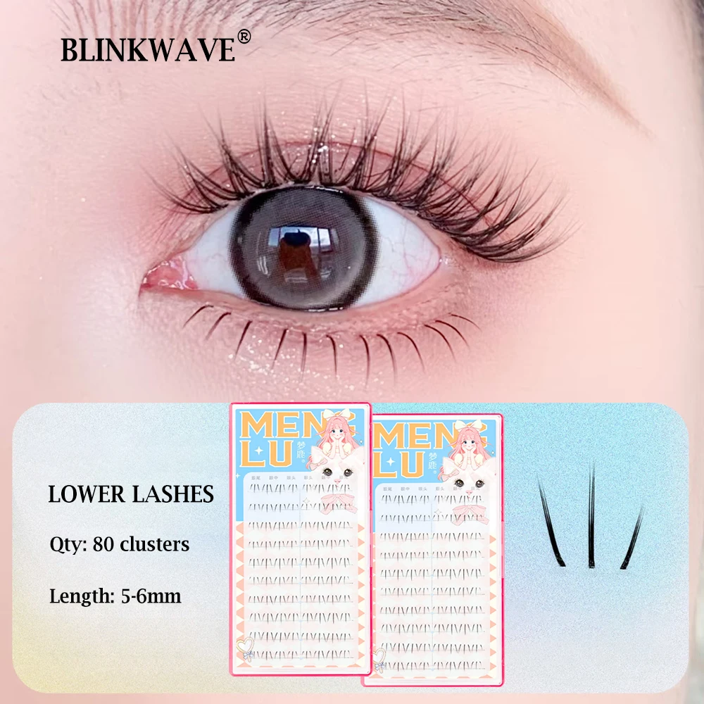 10 Reihen Großpackung 5-6mm Untere Wimpern B-Curl Koreanischer Stil Segmentierte Unterwimpern Unsichtbares Band Wiederverwendbare Unterwimpern