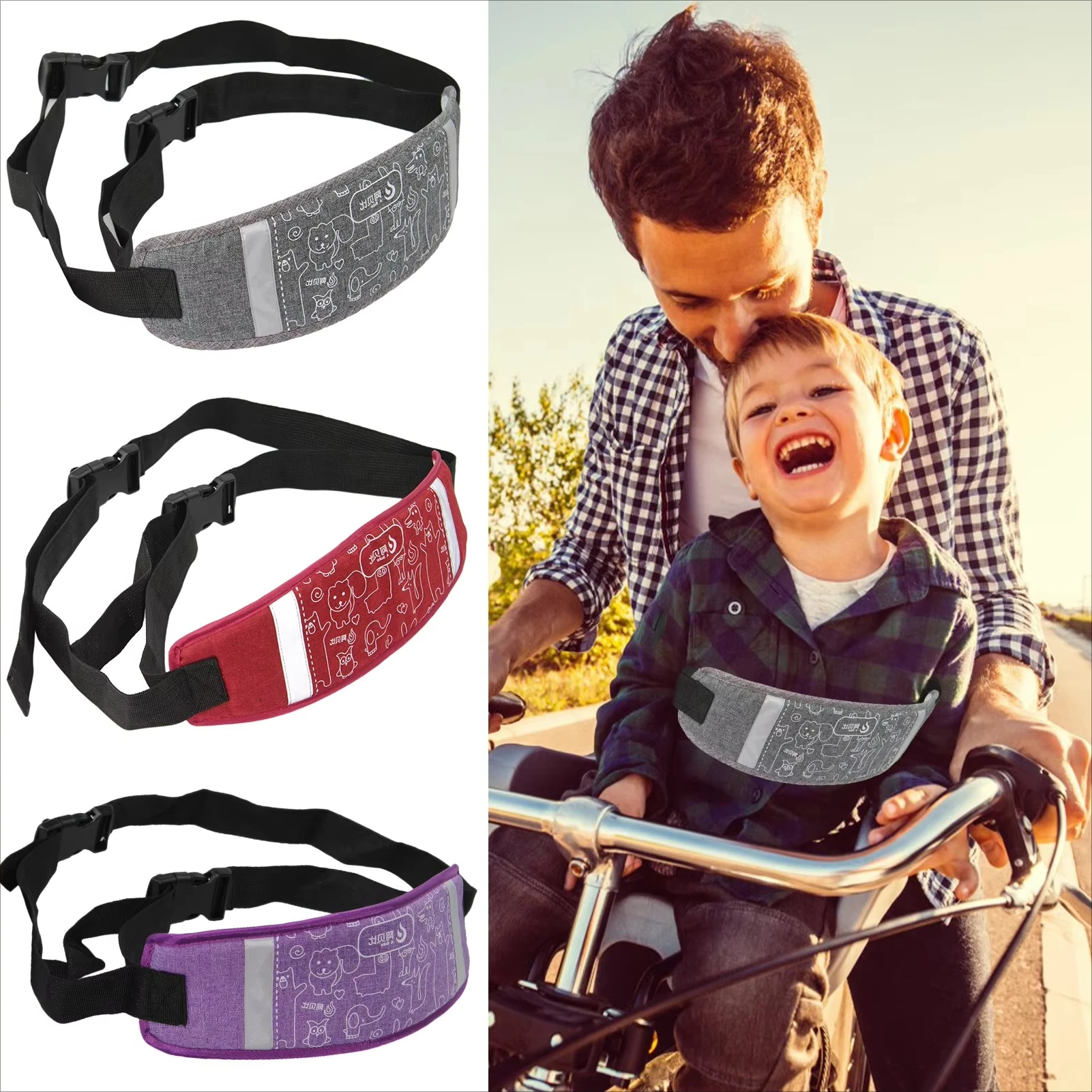 

Children Motorcycle Anti Fall Harness Adjustable Safety Strap with Quick Release Buckle Non Slip Back Seat Belt