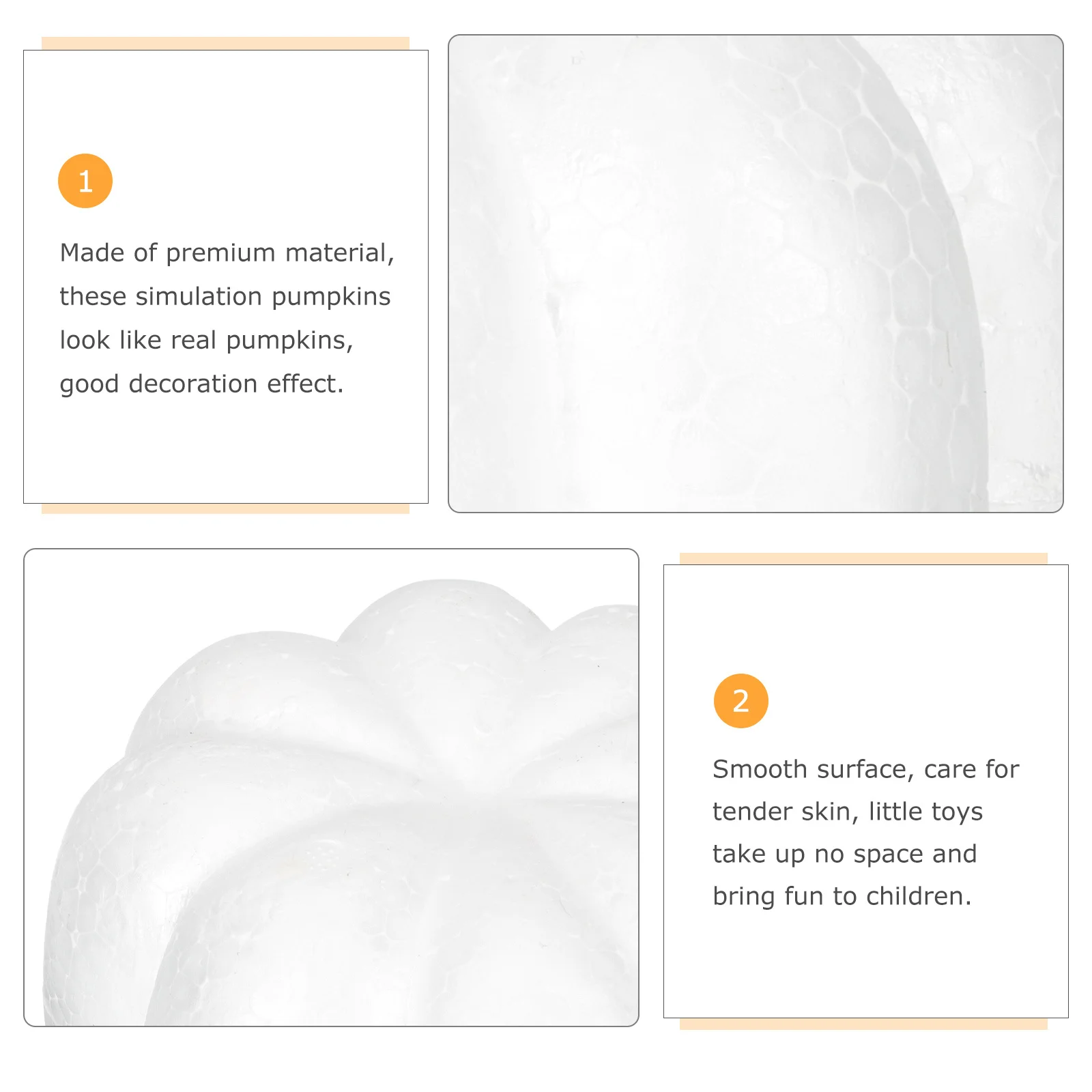 

4Pcs Artificial Foam Pumpkins Realistic Simulation for DIY Halloween Thanksgiving Harvest Festival Decorative Props