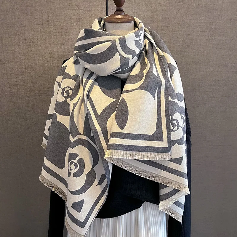 Luxury Brand Cashmere Scarf Women Winter Shawl and Wraps 2023 Design Caps Thick Blanket Bufanda Stoles Echarpe Femme Pashmina