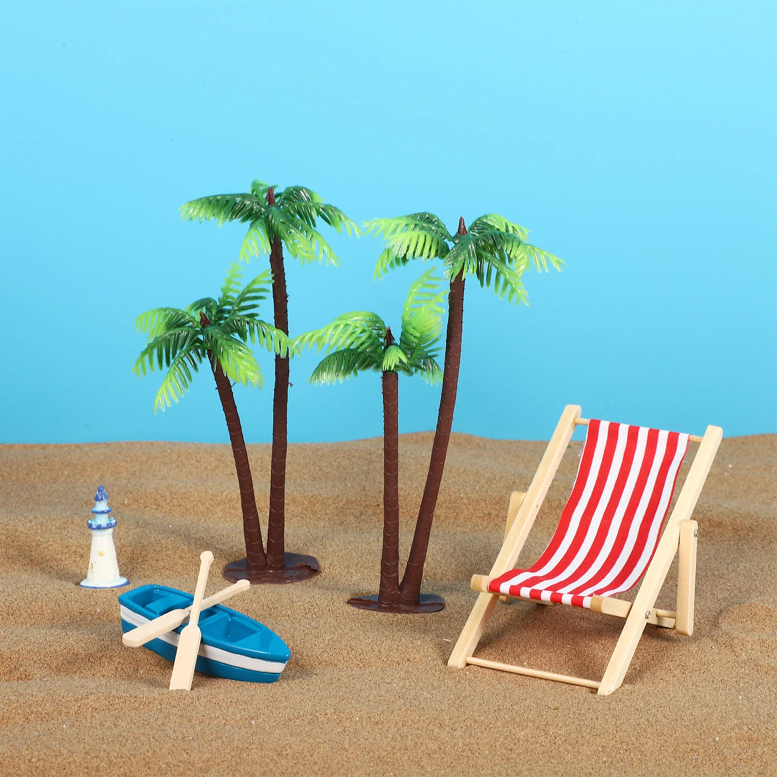 

12Pcs Mini Plastic Coconut Palm Trees Waterproof Micro Landscape Supplies Fairy Garden Tiny Palm Tree Decoration