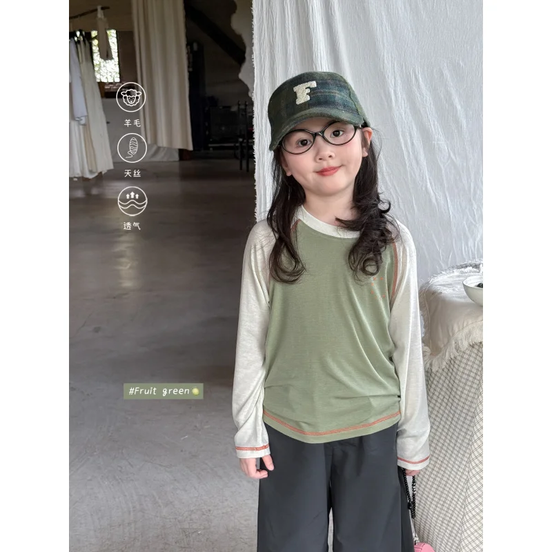 

Children's Clothing Girls' Sets Autumn2025New Style Children's Fashionable Long SleeveTShirt Overalls Baby Girl Clothes