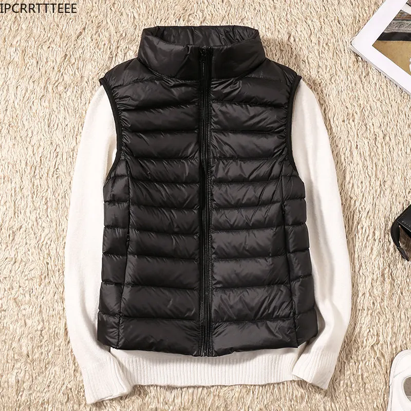 Ultralight Down Vest Women 2023 New Sleeveless Female Duck Down Waistcoat Puffer Feather Padded Warm Jacket