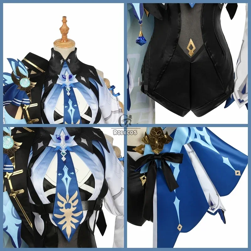 Genshin Impact Eula Cosplay Costume Uniform Cosplay Costume Women Halloween Party Outfit Game Suit Lovely Jumpsuits