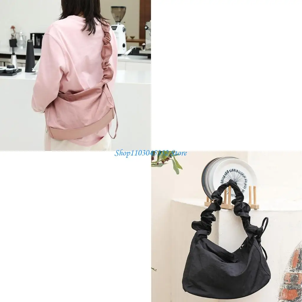 

Модная нейлоновая женская сумка через плечо на молнии плиссированная сумка через плечо на шнурках