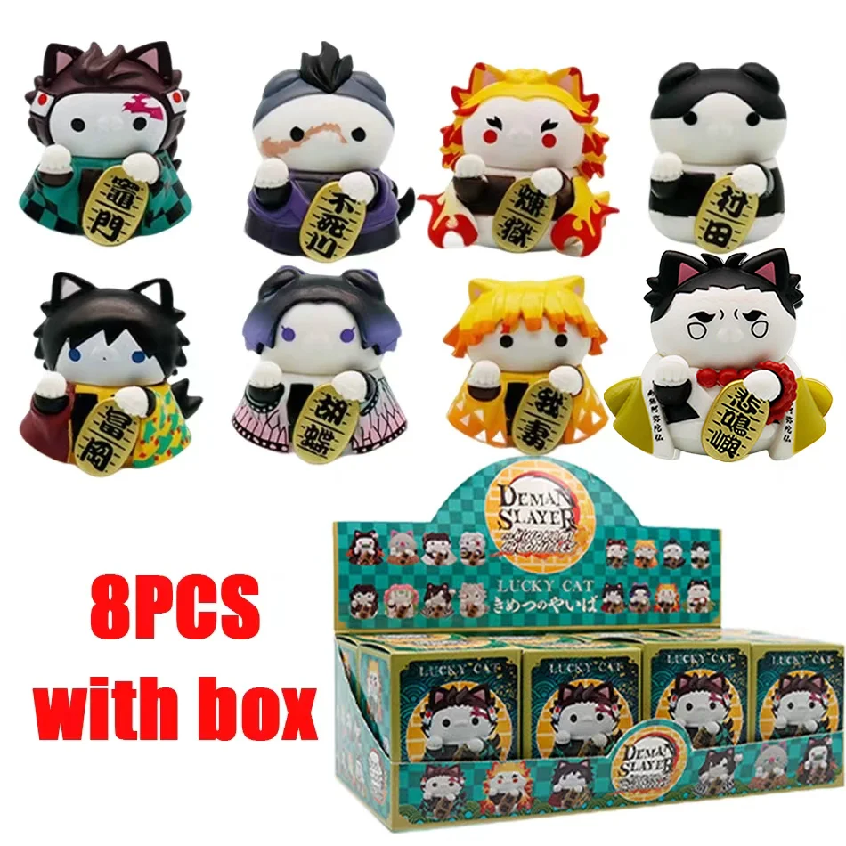 

Коллекционная фигурка Demon Slayer Q Version Blind Box Kimetsu No Yaiba MEGA CAT PROJECT Ver.1: Загадочная коробка-сюрприз для декора рабочего стола, подарок для фанатов.