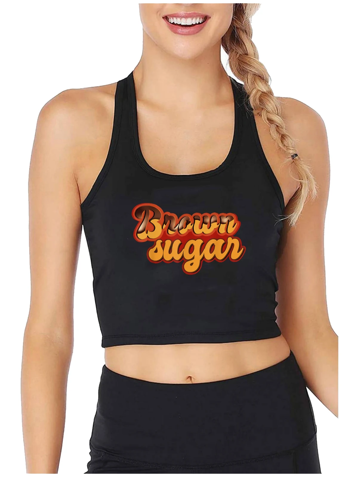 

Brown Sugar Black Pride Dripping Melanin Tank Tops Women Funny Sexy Slim Fit Crop Top Customizable Funny Cotton Camisole