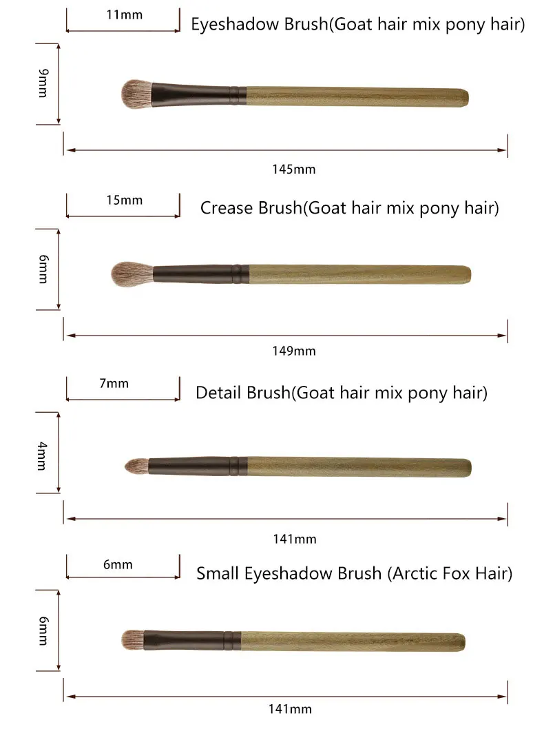 7 قطعة/المجموعة الثعلب الشعر ماكياج فرش مجموعة مسحوق أحمر الخدود Stippling عينيه التفاصيل الظل يشكلون فرش الأخضر الأبنوس مقبض