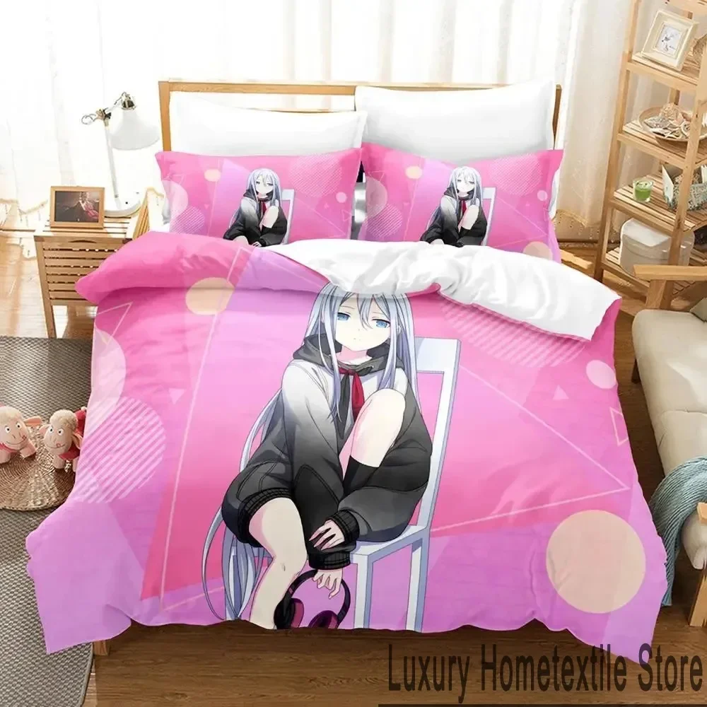 SEKAI-Juego de cama con estampado 3D Yoisaki Kanade Anime Project para niños y niñas, funda nórdica, funda de almohada, cama para niños y adultos