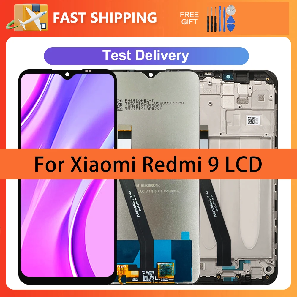 

6.53" High quality LCD For Xiaomi Redmi 9 M2004J19G Display Touch Screen Digitizer Assembly With Frame For M2004J19C LCD