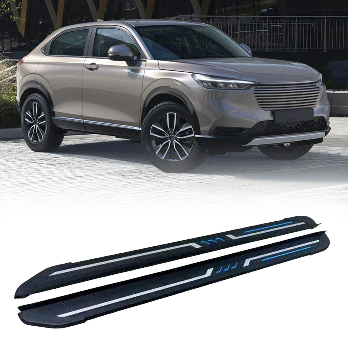 

2 шт. боковой Шаг подходит для Honda HR-V 2022 2023 2024 подножка Nerf брусья лестницы алюминиевая педаль