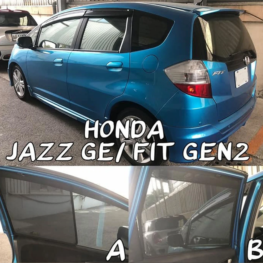 Dla Honda Fit Jazz GE 2009-2014 2015 Magnetyczna samochodowa osłona przeciwsłoneczna Osłona przedniej szyby Zasłona tylnej szyby bocznej Osłona przeciwsłoneczna