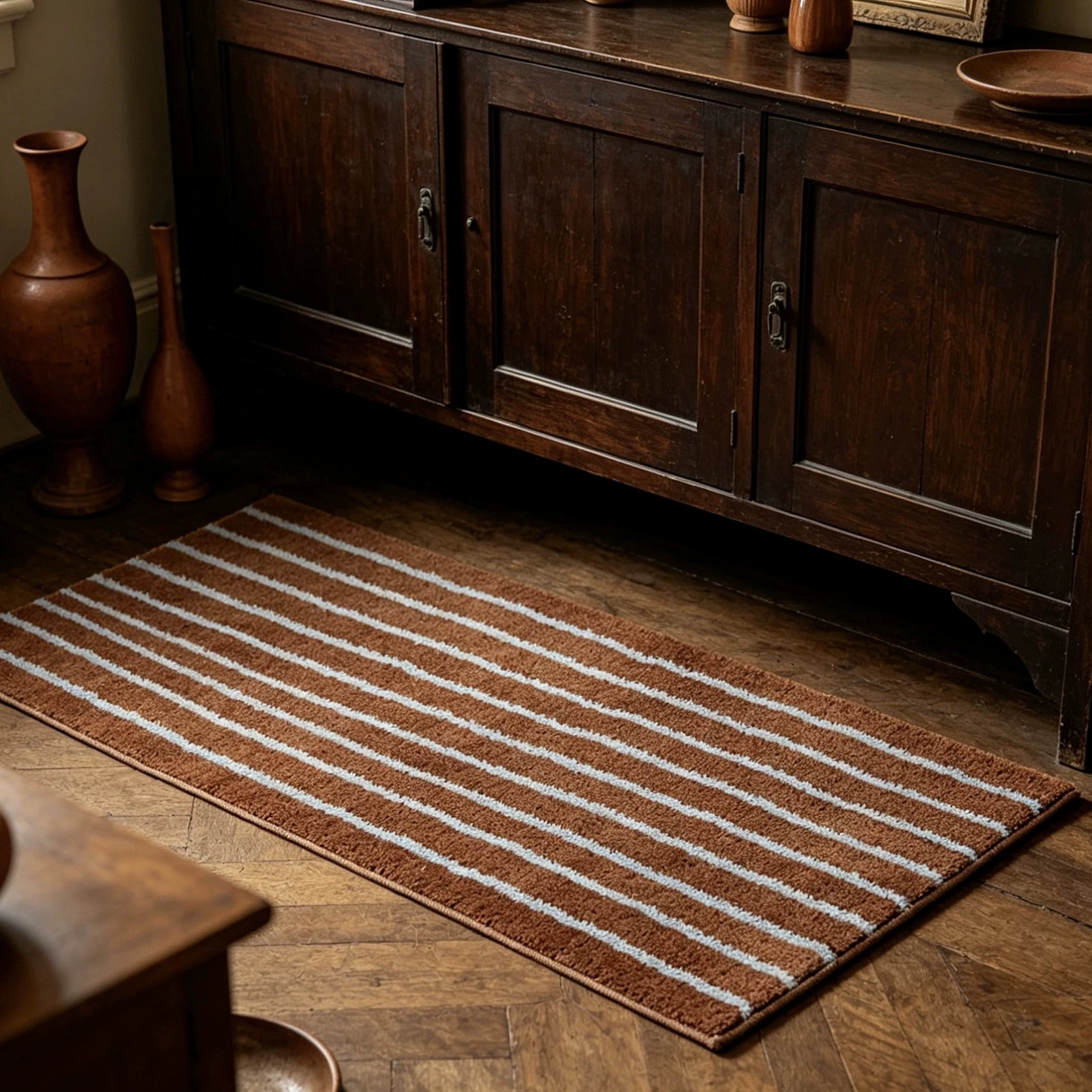Long Tufting Stripe Bedroom Rug Chic Bathroom Mat Anti-Slip Bathmat Tub Side Carpet Area Floor Pad Doormat Home Room Decor