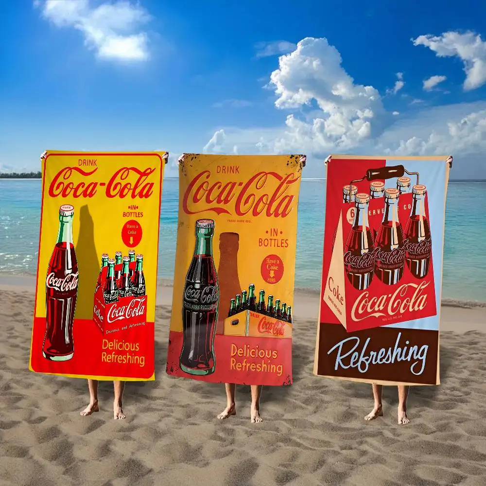C-Coca C-cola Toallas de playa grandes de microfibra Toalla de secado rápido Toallas de playa de arena Toalla de piscina para viajes Piscina de natación Yoga