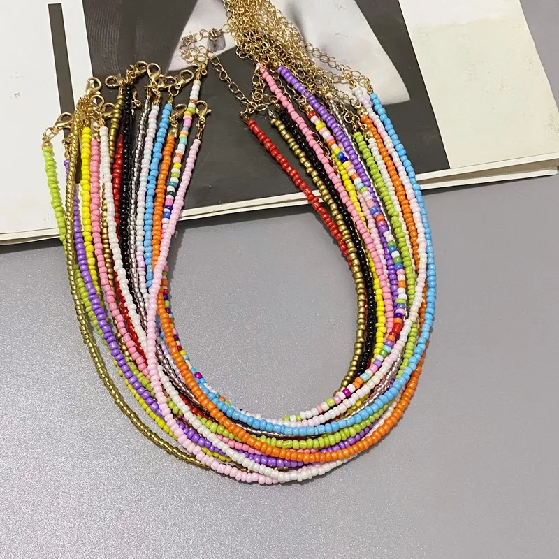 Bohemian Seed Beads Choker Necklace for Girl Women Coloful Handmade Gift Necklace Wholesale Dropshipping