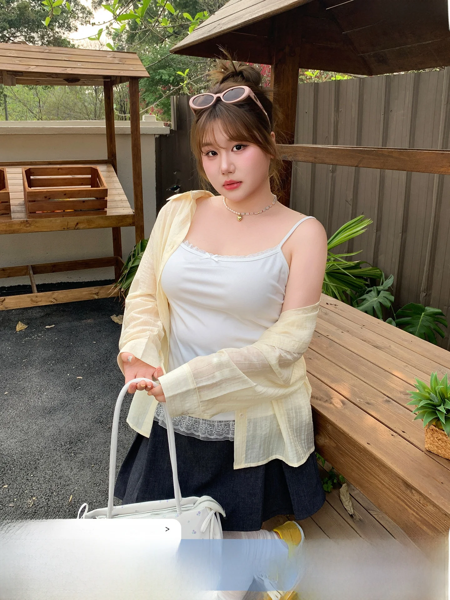 

YUZI Simple Loose Casual Shirt Transparent Texture Yellow Spring Summer Thin Women's plus Size Top UV Protection Long Sleeve