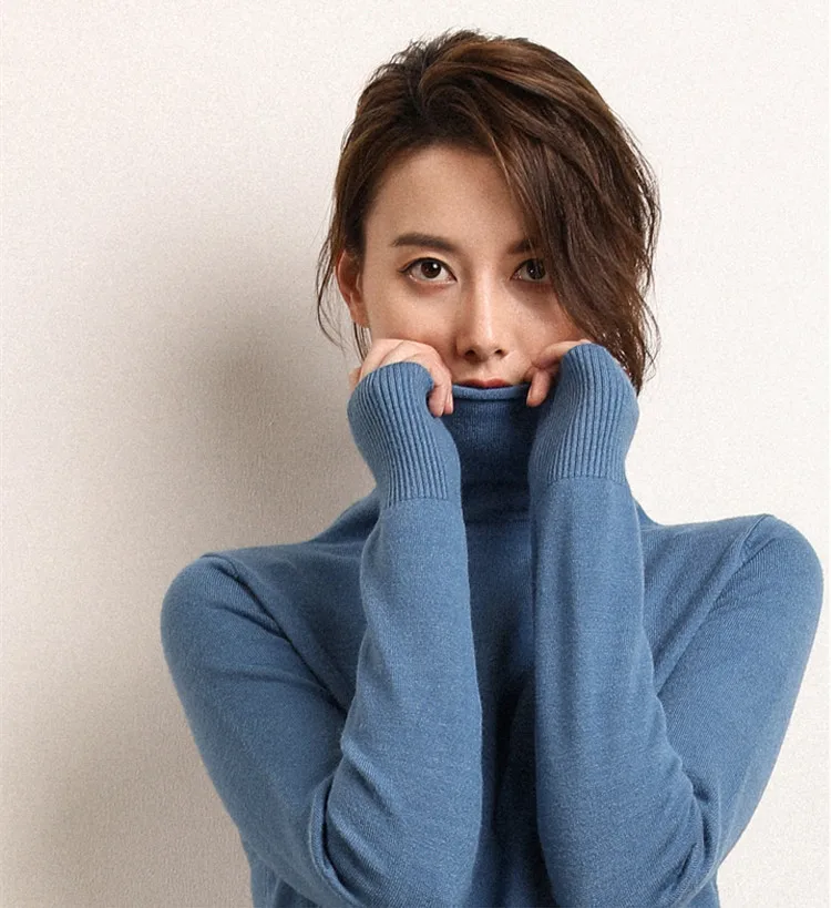MRMT 2024 Brand New Knit Women\'s Sweater High-necked Women Sweaters Solid-colored Pullover for Female Woman Sweater Pullovers
