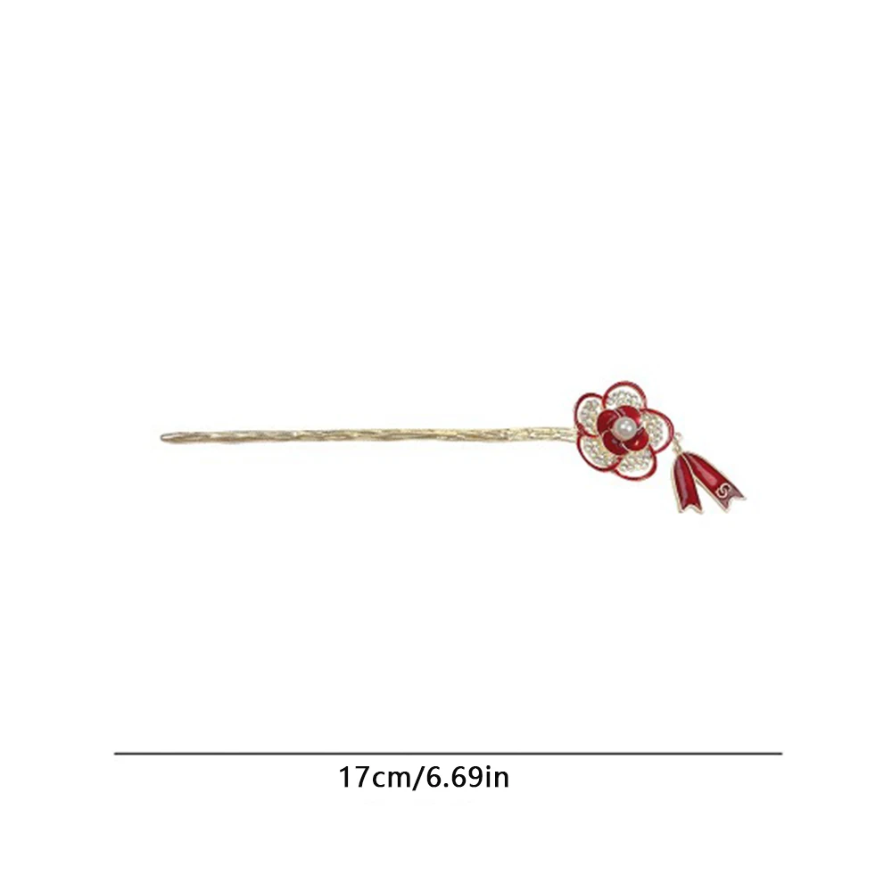 Nowa chińska spinka do włosów z frędzlami, ozdobna szpilka do włosów z motywem kwiatowym, akcesoria do fryzur, biżuteria damska, spinka do włosów, wsuwka.