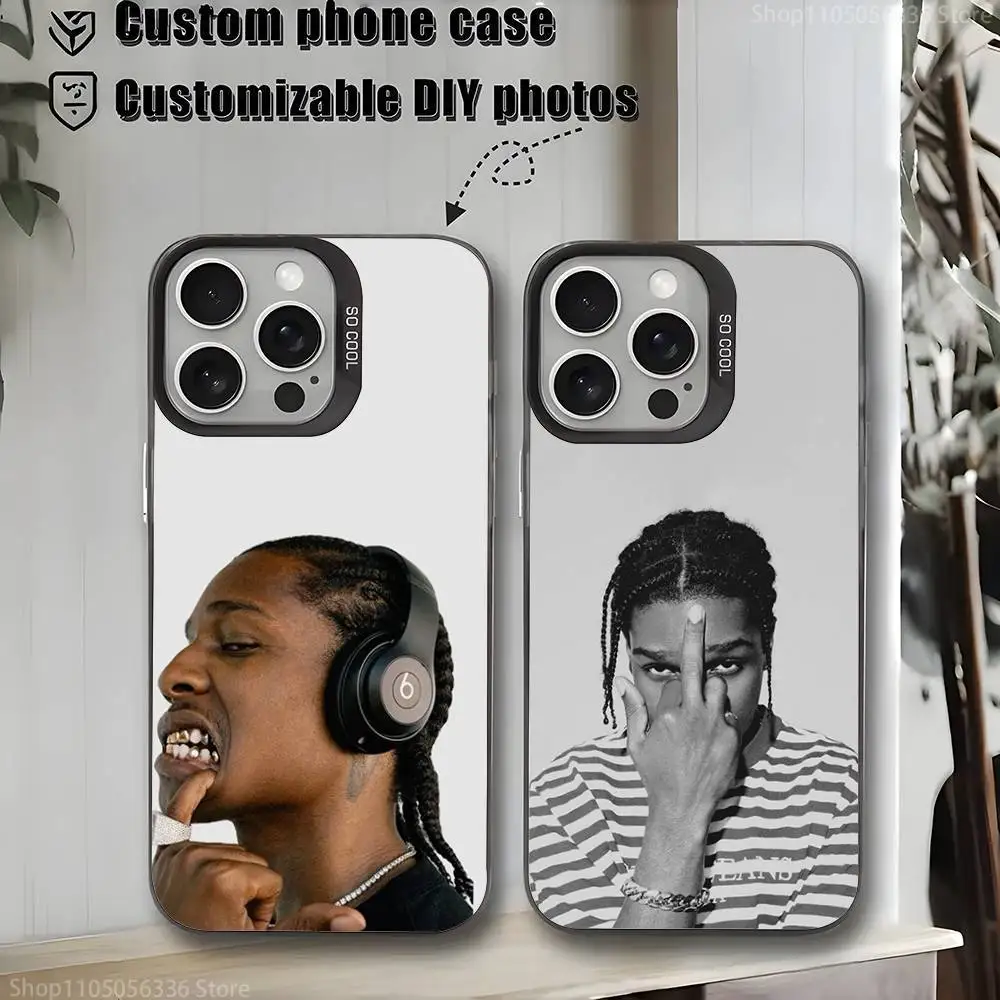 

A-ASAP Rocky Rapper Phone Case For iPhone 16,15,14,13,12,11,Mini,Pro,MAX,plus,Black Matte Shockproof Cover