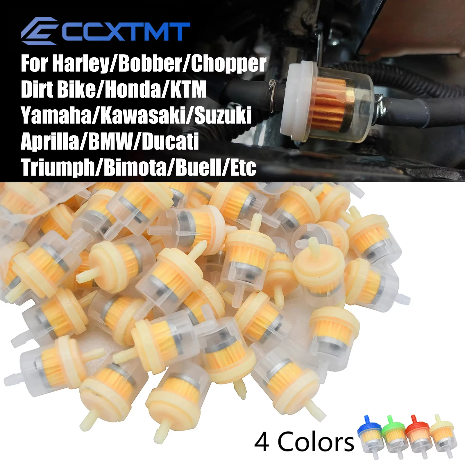 100 Pcs Motorcycle ATV Scooter Dirt Bike Oil Filter Inline Gas Fuel Filter Filters Tool For Kawasaki KTM Honda Yamaha