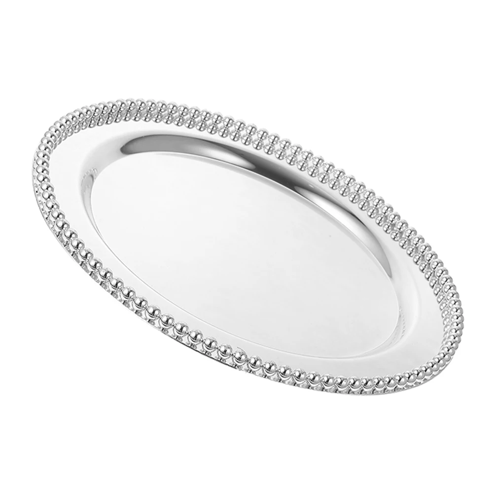 

Metal Tray Jewellery Dish Smooth Surface Desktop Decor Elegant Trinket Storage Plate Ring Holder Jewelry Display