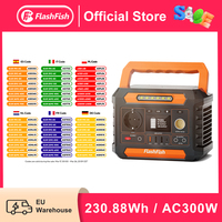 FF FlashFish Portable Power Station 300W AC Solar Generator 230.88Wh Lithium Batteries Lighting Power Supply Outdoor Battery RV