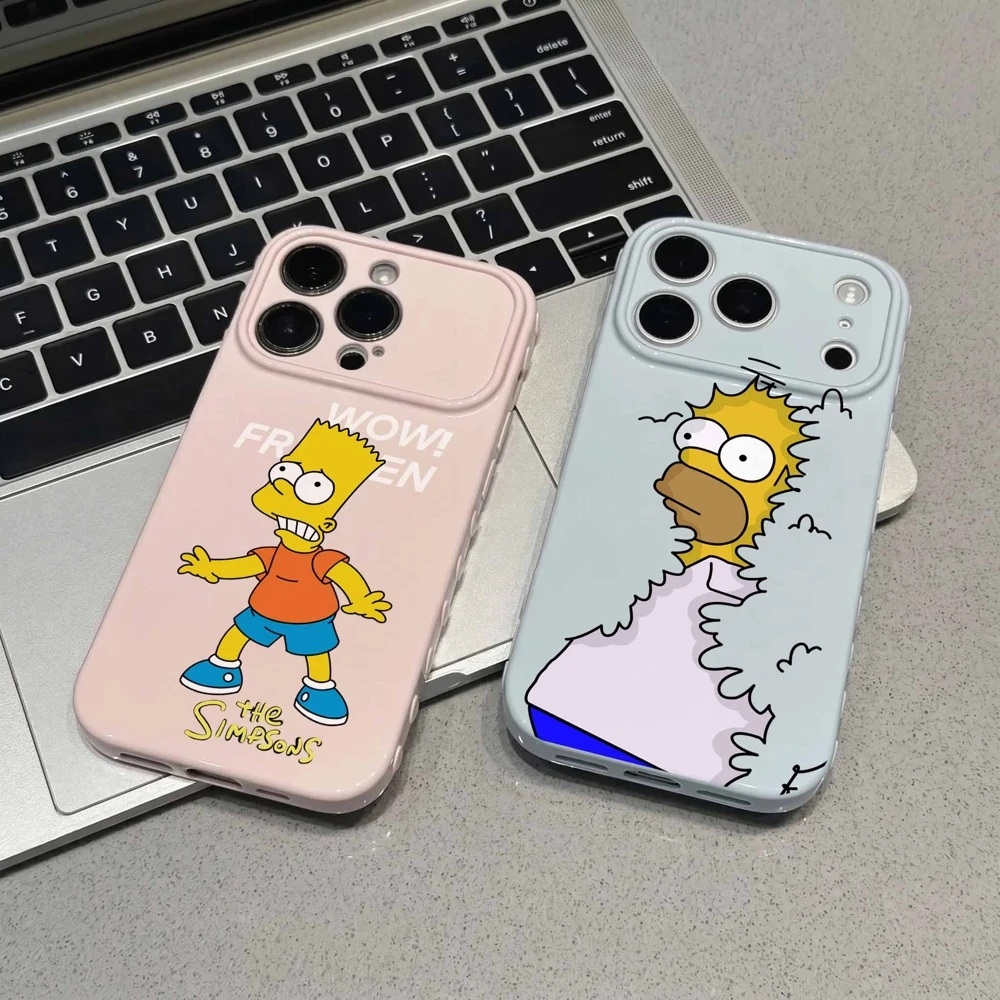 Anime S-impsons Cute For Samsung A57 A56 A55 A54 A36 A27 A17 A16 A15 A14 A07 A06 A05 A04 Love Heart Side Phone Case