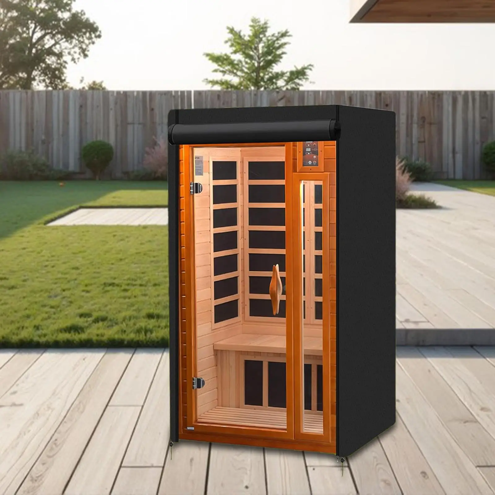 

Outdoor Sauna Cover 84cmx178cm Replacement Oxford Cloth Waterproof Dust Cover Sauna Room Protector for Mountain Resort Garden