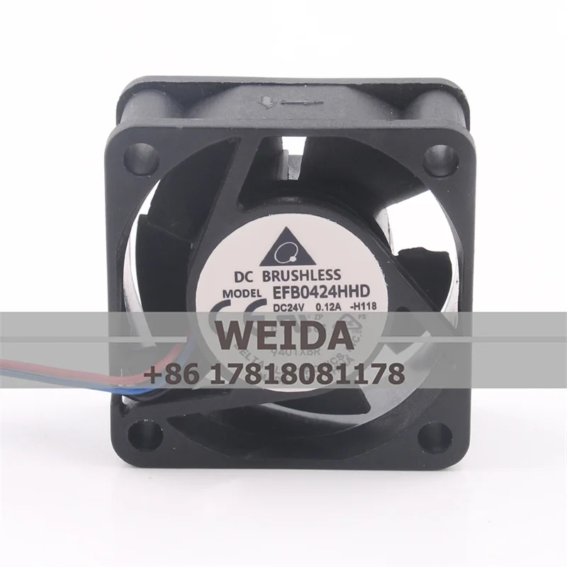 Delta EFB0424HHD 24V DC 2.88W 4020 4cm 40x40x20mm Ball Bearing Lead Wires Micro Inverter Axial Cooling Fan