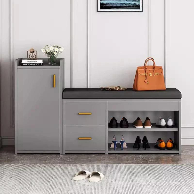 Organizer Nordic Ritating Shoe Cabinets Wood Modern Small Dust Proof Shoe Rack Bench Hall Simple Szafka Na Buty Hall Furniture