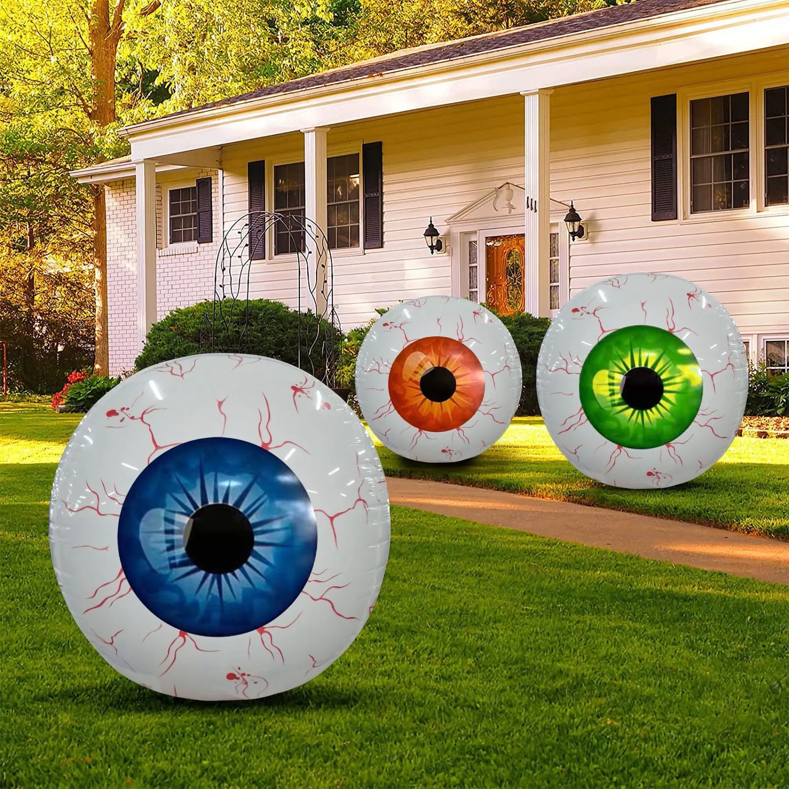 Halloween Party Decoration Halloween Inflatables Eyeball Decoration Bloodshot Eyeballs For Garden Yard Decoration