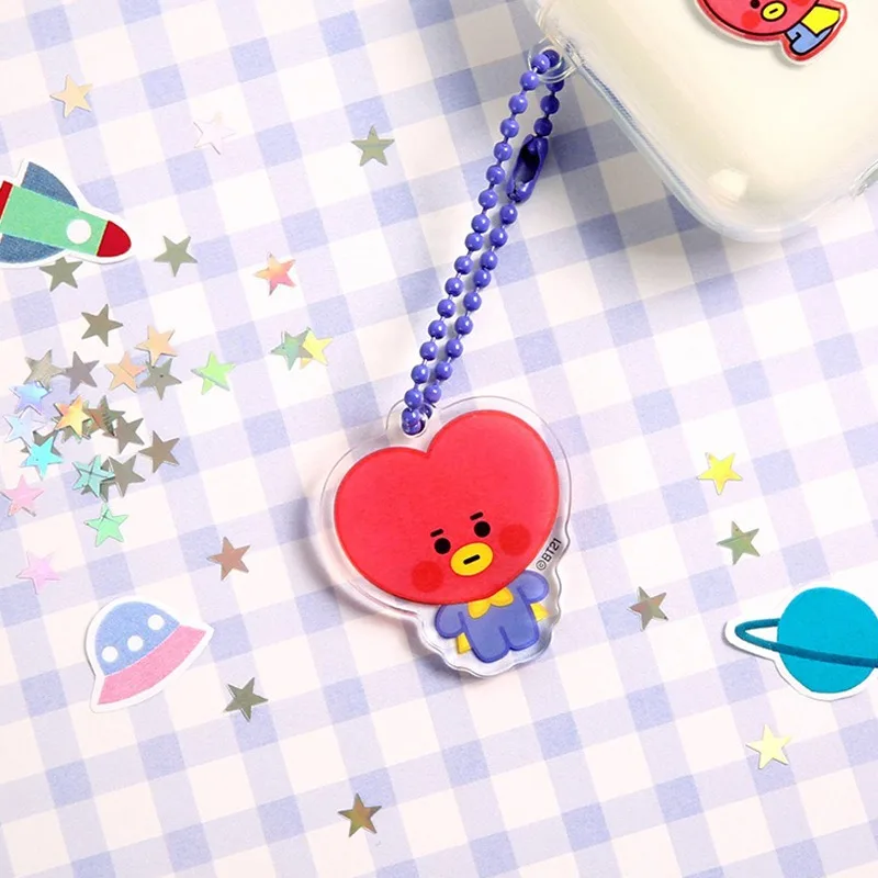 New Bt21 koya RJ Shooky Mang Cooky Chimmy Tata Keychain High Color Value Cartoon Doll Printing Creative Car Schoolbag Pendant view 4