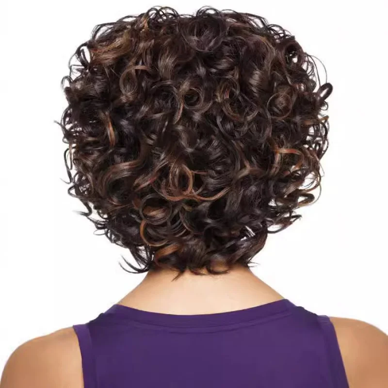 

Европейская и американская мода Парик Боб с яичным рулетом В наличии Короткие вьющиеся волосы