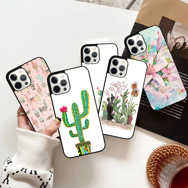 Plants Cactus Banana lamas Phone Case Strong Magnetic for iPhone 15 16 14 13 Pro Max 11 12 Mini Magsafe Wireless Charging Cover