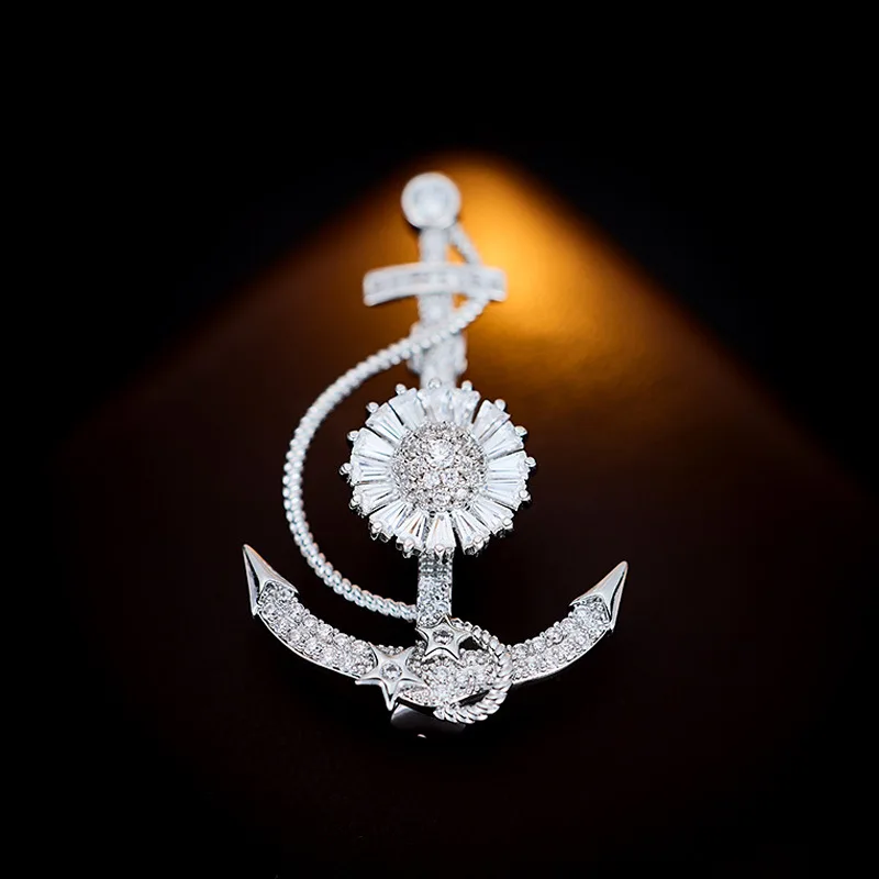 Spille di ancoraggio, corpetti per abiti di fascia alta, distintivi in stile navale alla moda per uomo e donna, camicie, accessori per il risvolto