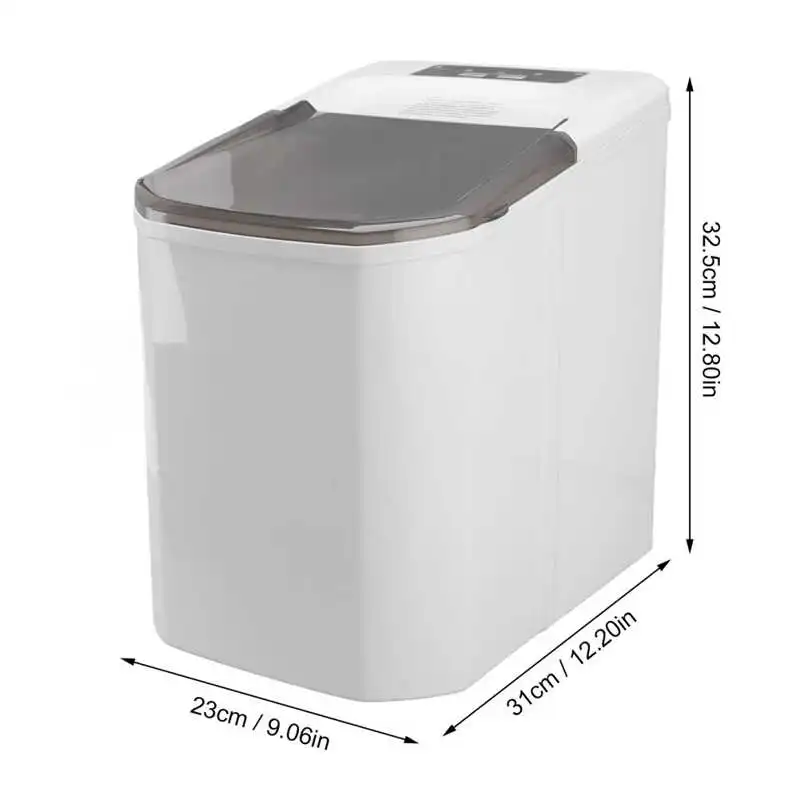 Portable Countertop Ice Maker 160W Full Automatic Edible 9 Ice Cubes in 8 Mins Durable ABS Ice Cube Maker for Home Bar Office