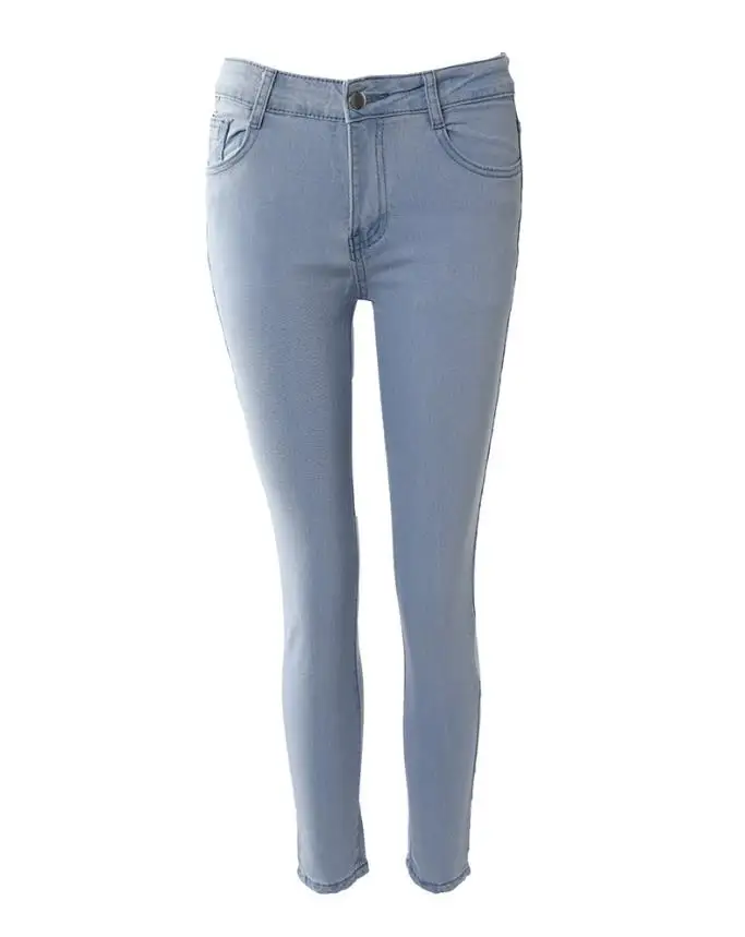 Pantaloni per donna 2023 primavera Casual Denim Zipper Fly Jeans Skinny elasticizzati alti moda pantaloni femminili All-Match