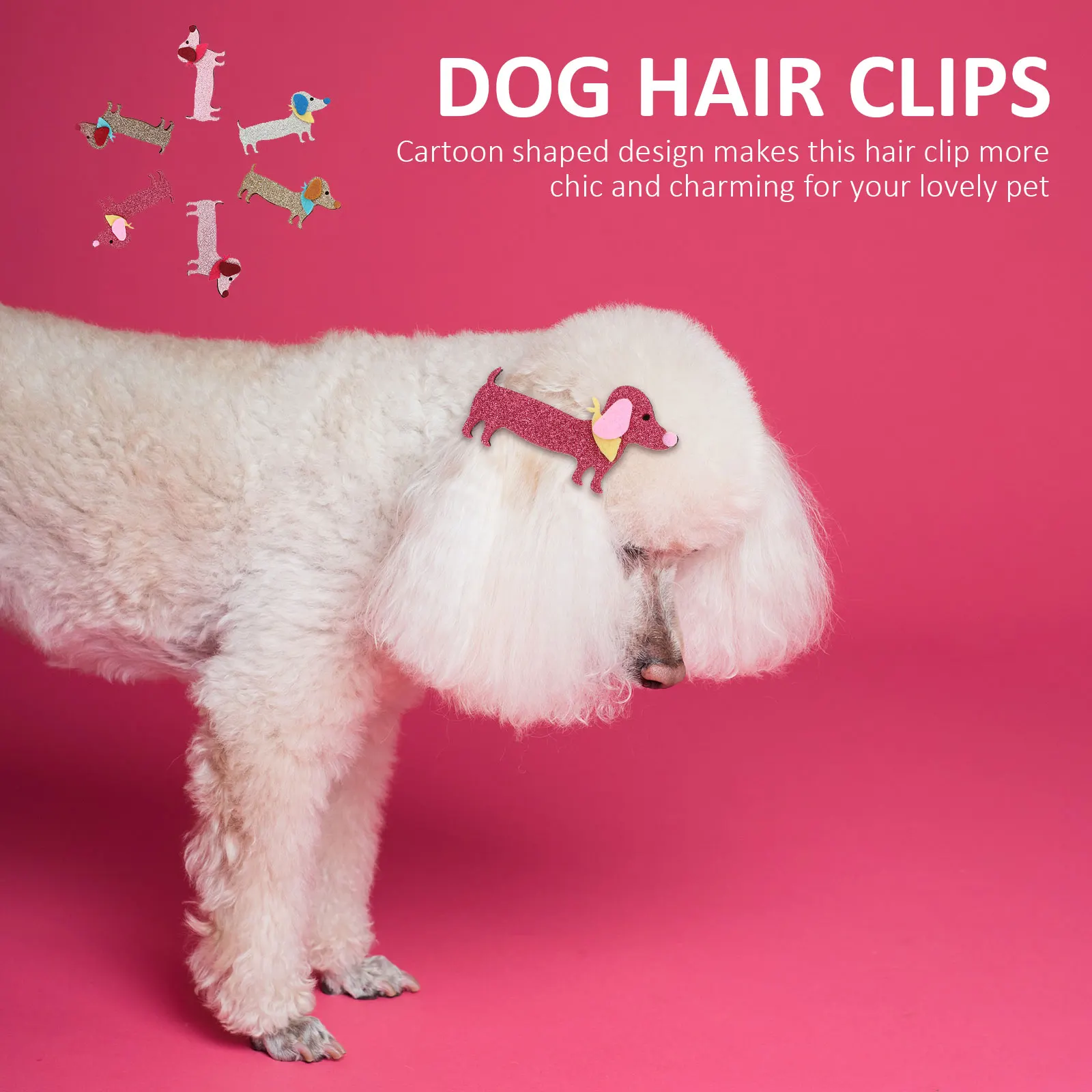 

6pcs Dog Hair Clips Decorative Pet Hairpin Cat Headdress Felt Cloth Dog Hair Clips Pet Cat Headdress Accessories