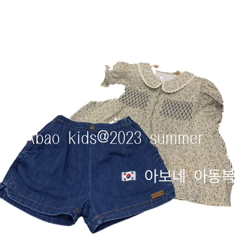 Korean Children's Clothing Girls' Summer Suit New Western Style Baby Girls' Clothes Children's Summer Fashionable Two-Piece Suit