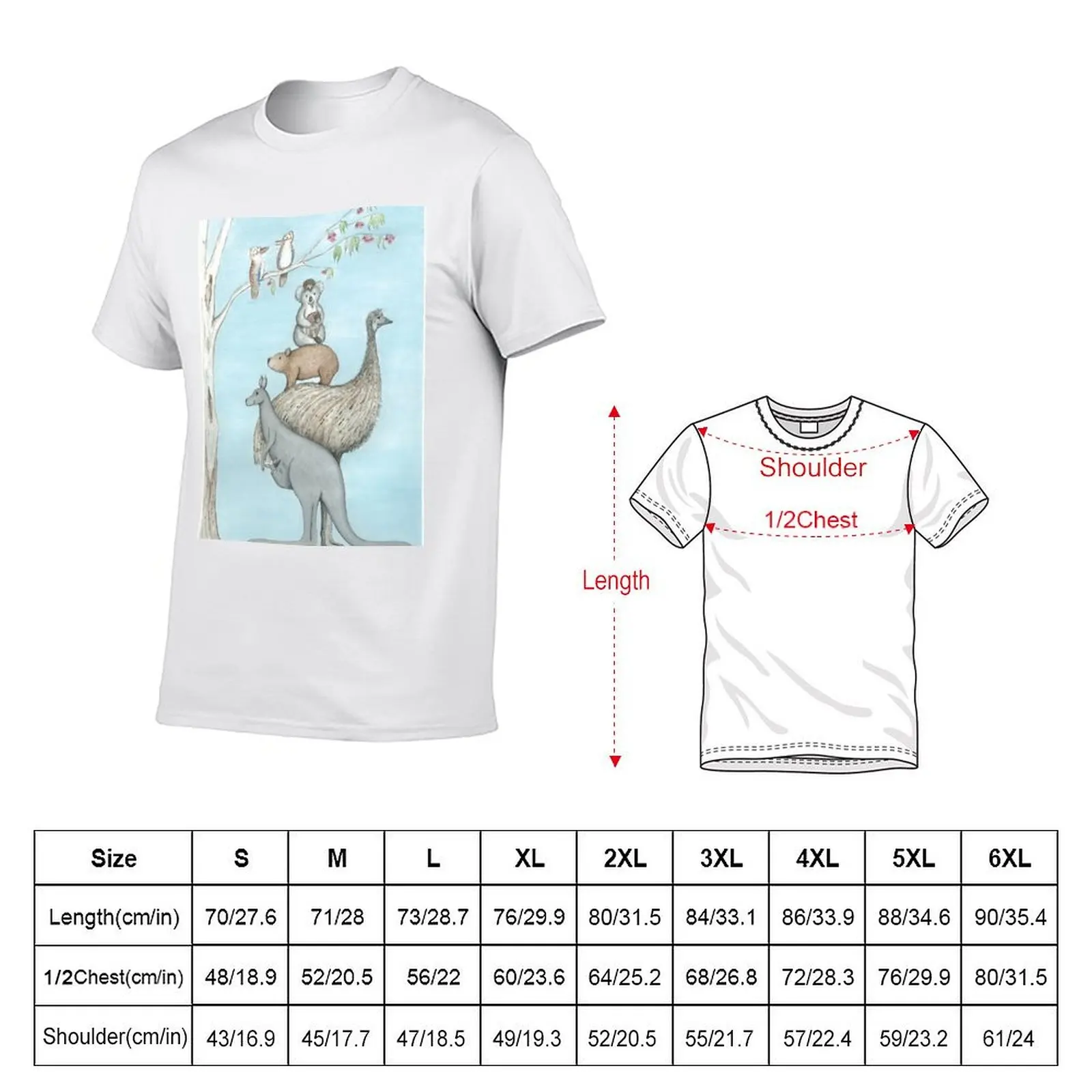 Australian Native Animal Stack T-Shirt Active Wear Sports T-Shirt for Men