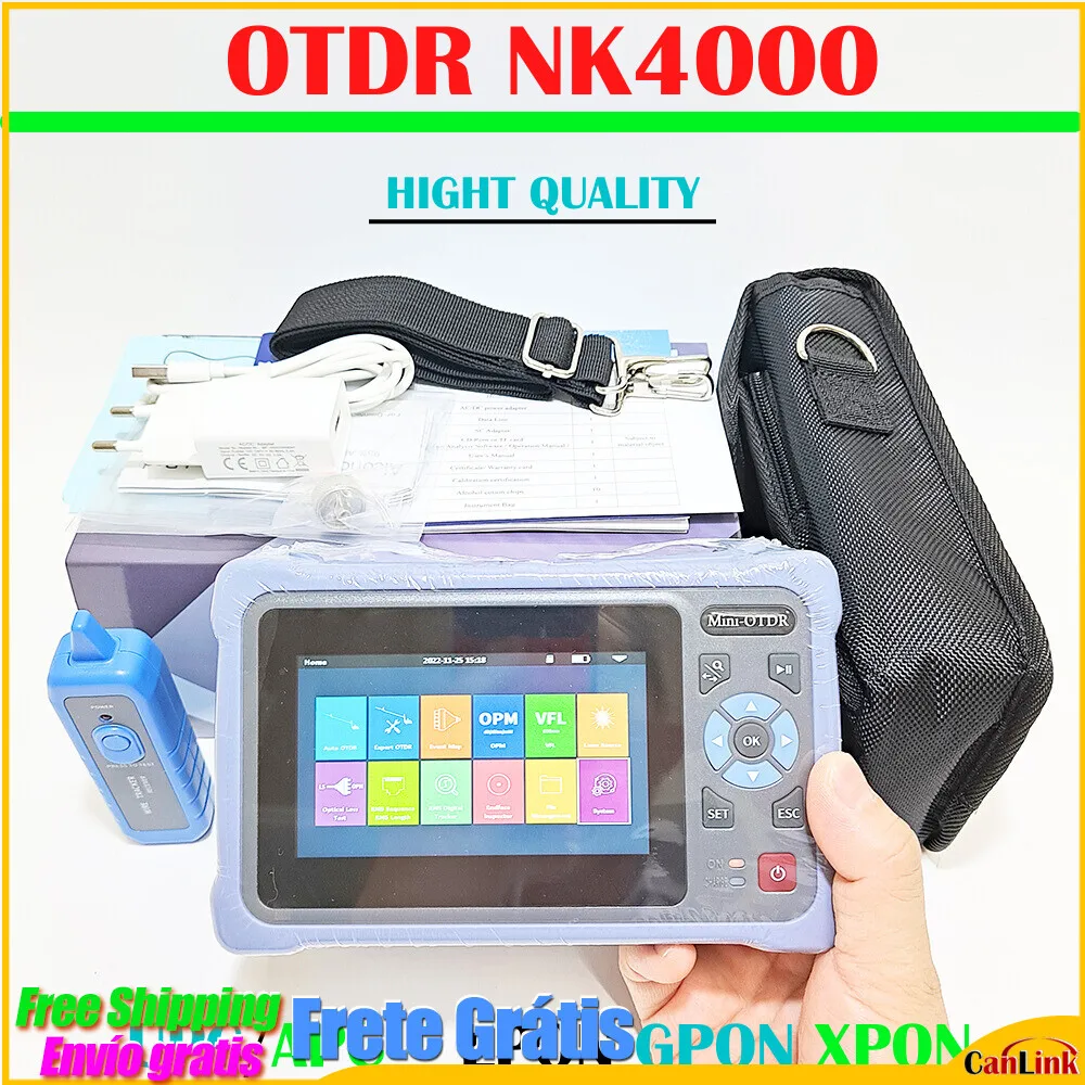 

MINI OTDR 1310/1550nm 26/24db Fiber Optic Reflectometer Touch Screen VFL OLS OPM Event Map Ethernet Cable Tester