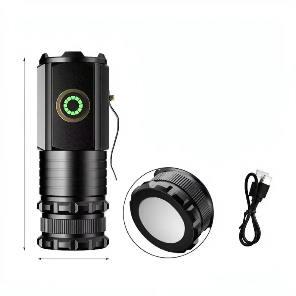 Mini Led Flashlight Aluminum Alloy Rechargeable Portable Torch Strong Tactical Light For Hiking Camping Patrol Search