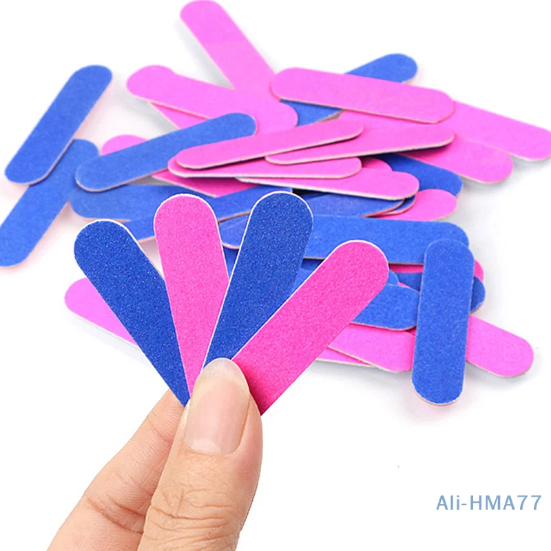 100pcs Mini Nail File Nail Buffers DIY Manicure Pedicure Scrub Nail Arts Tools