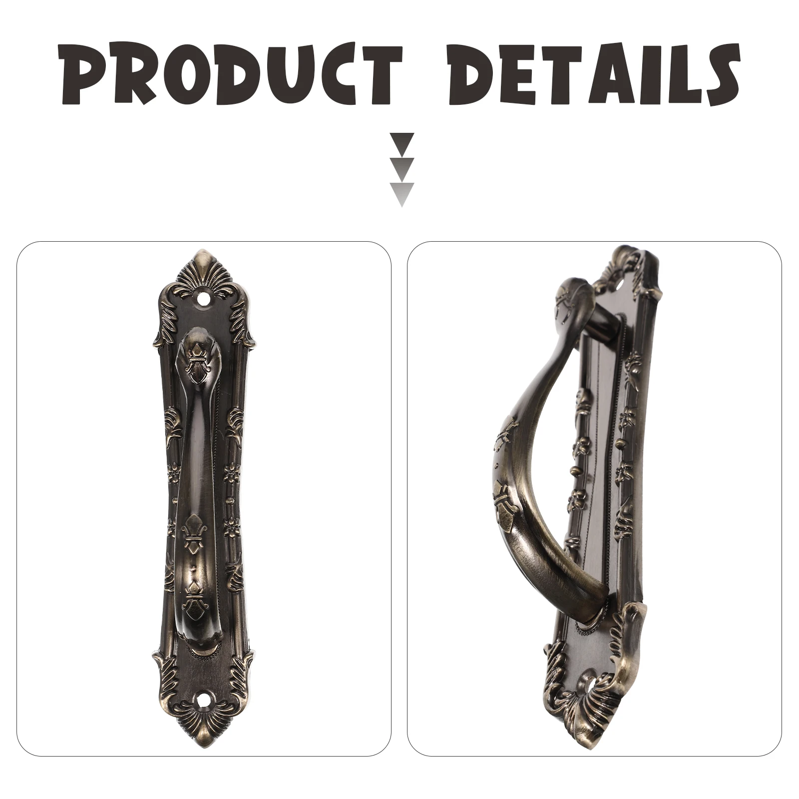 

2 Pcs Style Door H Zinc Alloy Decorative Drawer H Cabinet Hardware Durable Kitchen Decorative Replacement