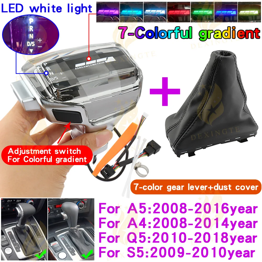 Voor Audi A6 C7 C6 A4 A7 A5 Q5 Q7 S5 Crystal Led Kleurrijke Pookknop Auto Automatische Transmissie Upgrade onderdelen Modificatie