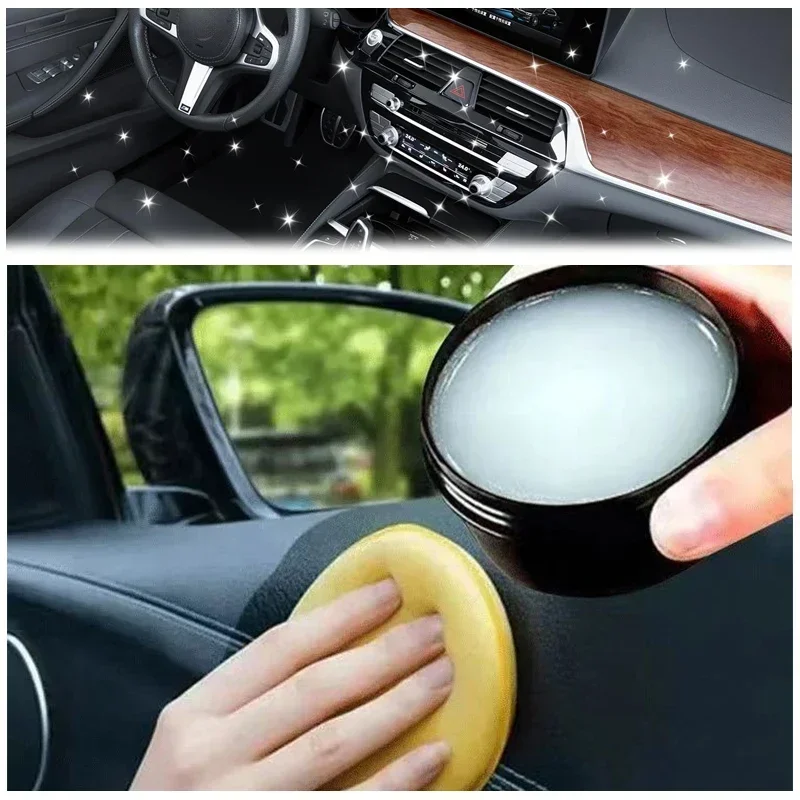 Crystal Clear Car Plastic Restorer Auto Interior Panel Renewal Wax Coating Agent Car Wax Polish Cleaning Cream Sofa Bag Care